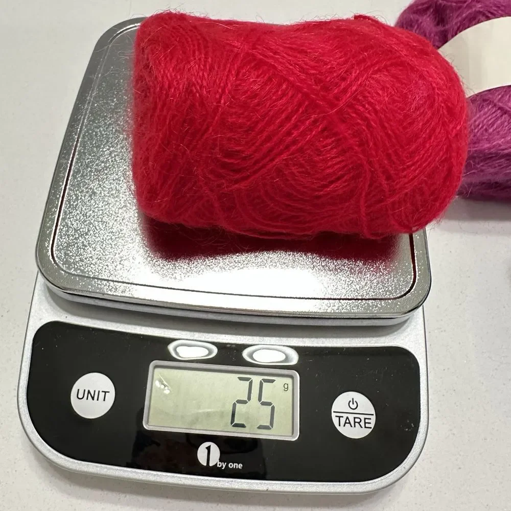 Hamanaka Mohair Yarn Set Of 4 pink, blue, white, and red NEW‎ Made In Japan